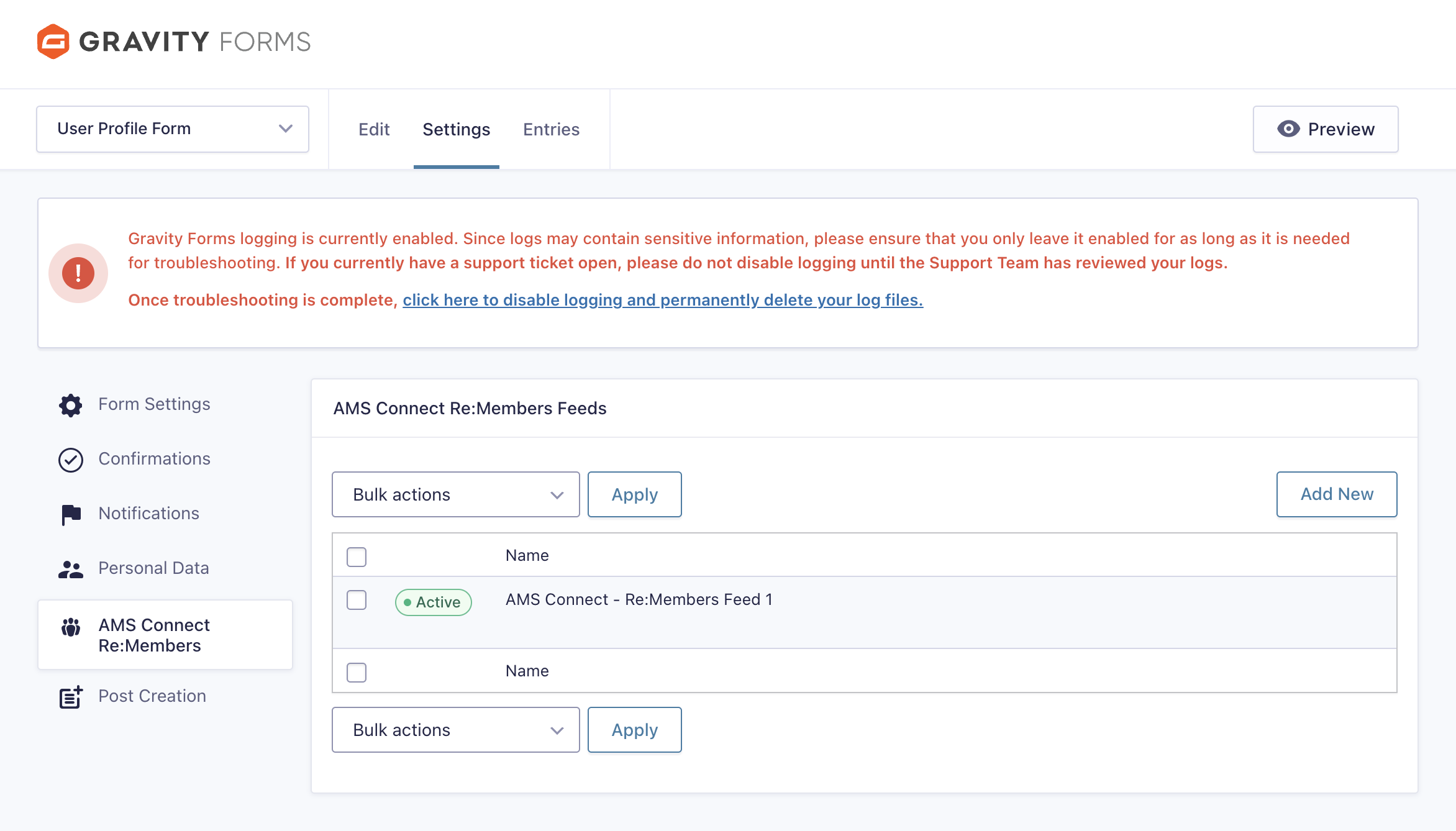 Creating a new feed