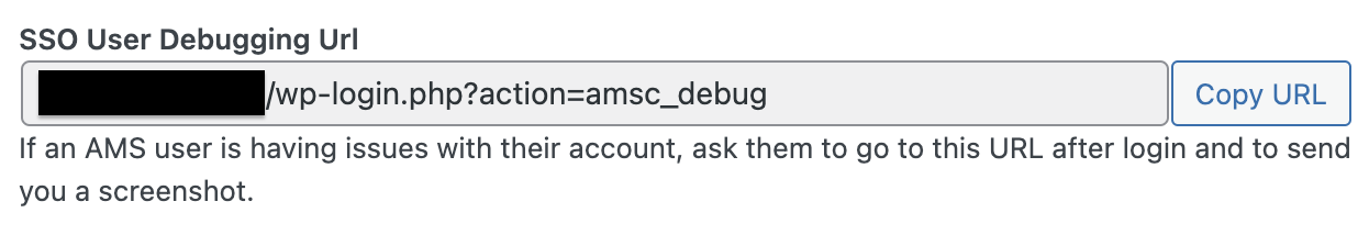 SSO User Debugging URL
